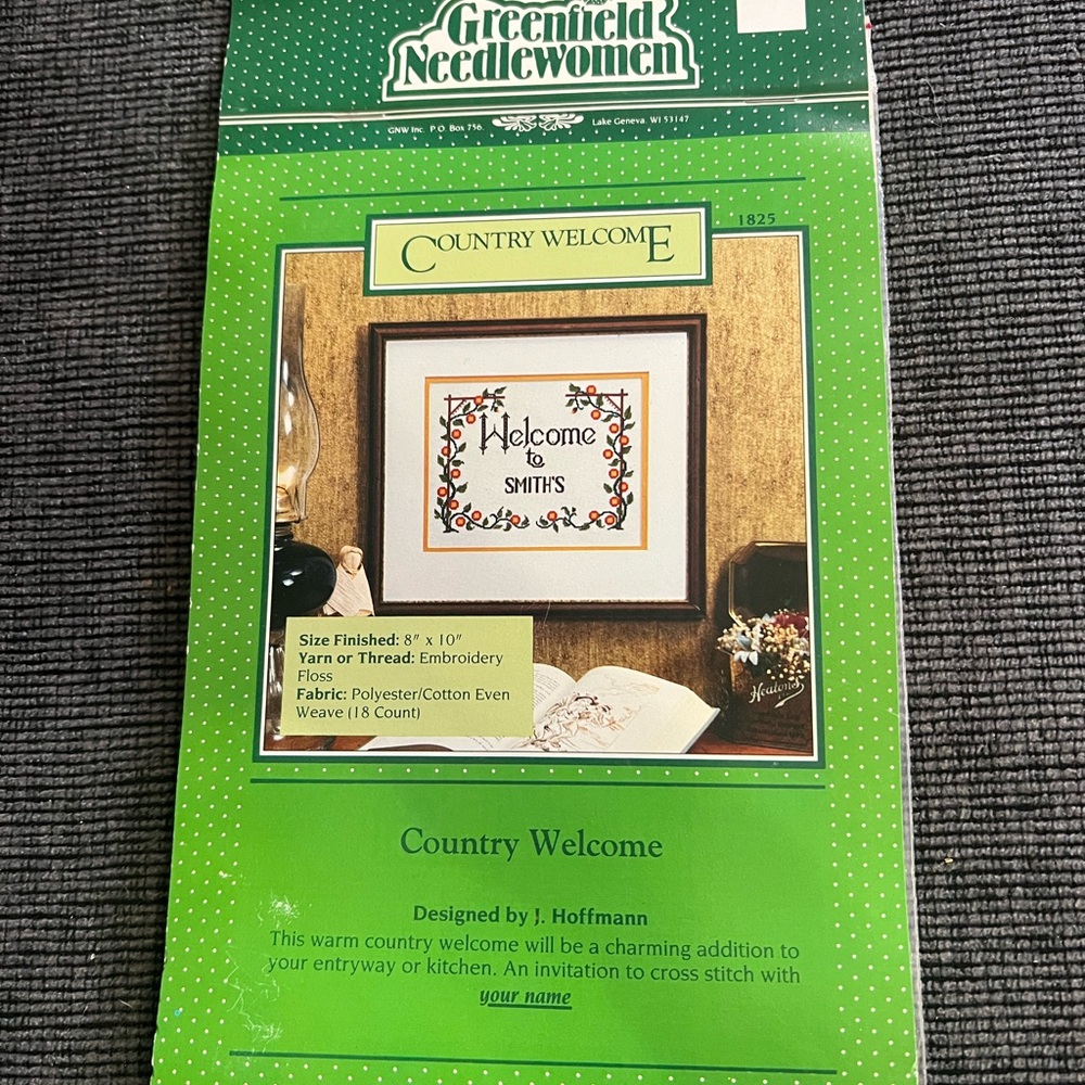 Vintage 1982 cross stitch Greenfield Needlewomen Country Welcome Embroidery Kit
